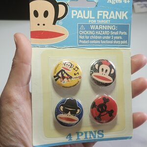 NEW Paul Frank for Target 4 Julius Monkey Rock Star Guitarist Guitar Pin Retro